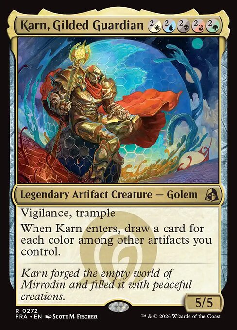 Karn, Gilded Guardian - Reality Fracture MTG spoiler