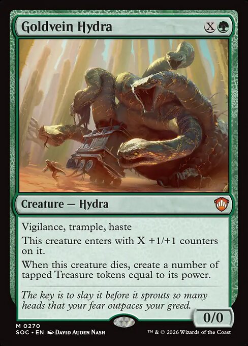 Goldvein Hydra - Secrets of Strixhaven Commander MTG spoiler