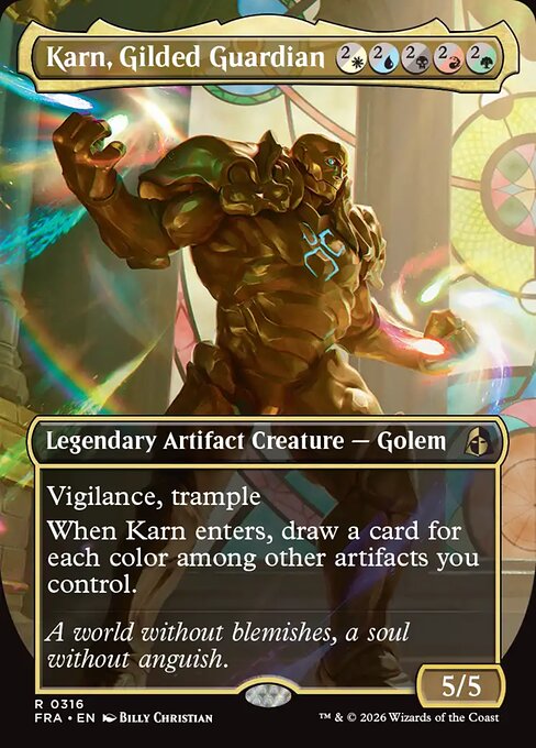 Karn, Gilded Guardian - Reality Fracture MTG spoiler