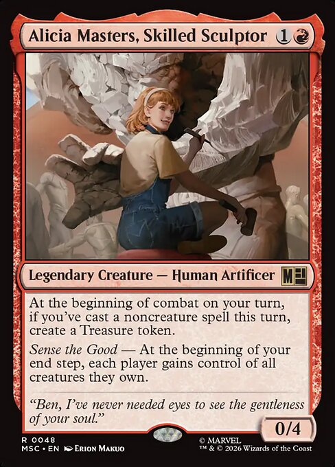 Alicia Masters, Skilled Sculptor - Marvel Super Heroes Commander MTG spoiler