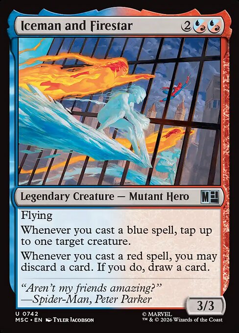 Iceman and Firestar - Marvel Super Heroes Commander MTG spoiler