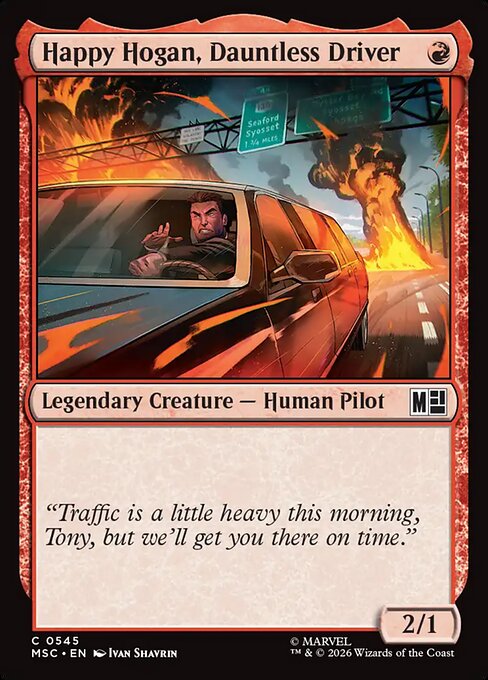 Happy Hogan, Dauntless Driver - Marvel Super Heroes Commander MTG spoiler