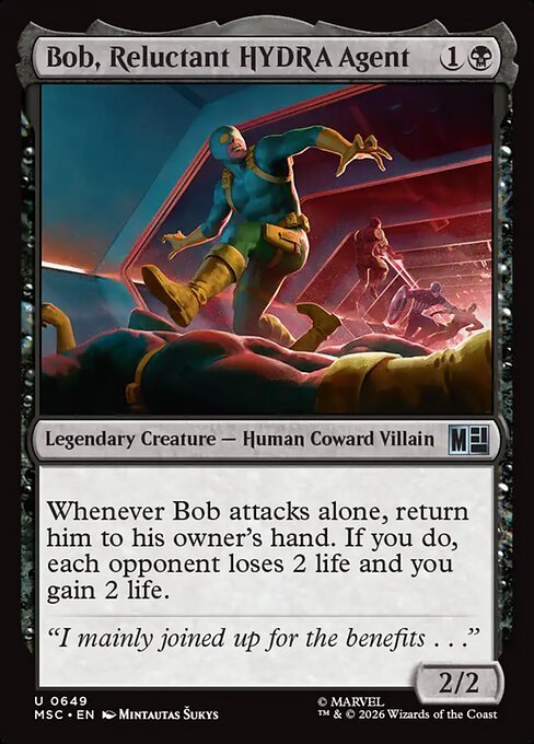 Bob, Reluctant HYDRA Agent - Marvel Super Heroes Commander MTG spoiler