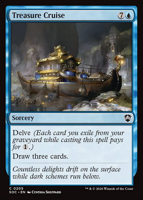 Treasure Cruise - Secrets of Strixhaven Commander MTG spoiler