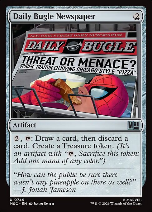 Daily Bugle Newspaper - Marvel Super Heroes Commander MTG spoiler