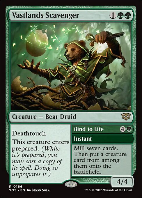 Vastlands Scavenger // Bind to Life - Secrets of Strixhaven MTG spoiler