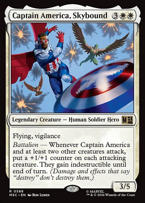 Captain America, Skybound - Marvel Super Heroes Commander MTG spoiler