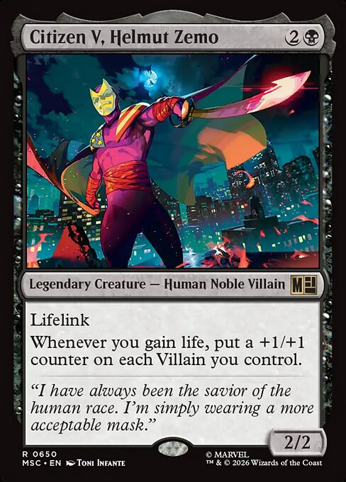 Citizen V, Helmut Zemo - Marvel Super Heroes Commander MTG spoiler