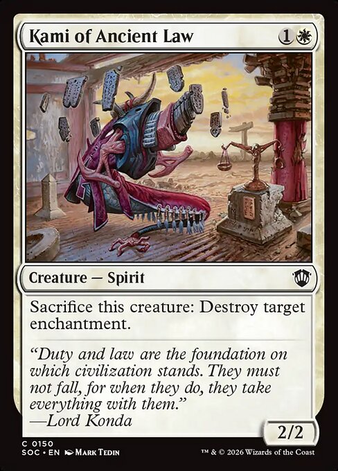 Kami of Ancient Law - Secrets of Strixhaven Commander MTG spoiler