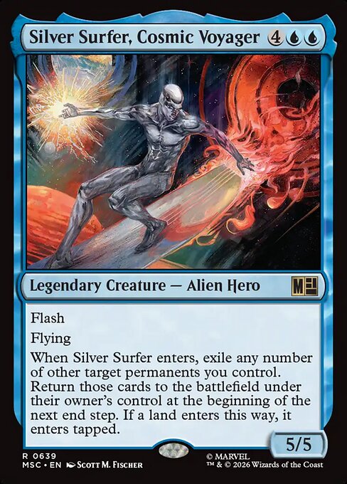 Silver Surfer, Cosmic Voyager - Marvel Super Heroes Commander MTG spoiler