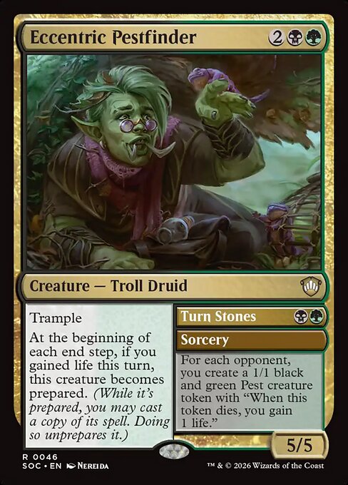 Eccentric Pestfinder // Turn Stones - Secrets of Strixhaven Commander MTG spoiler
