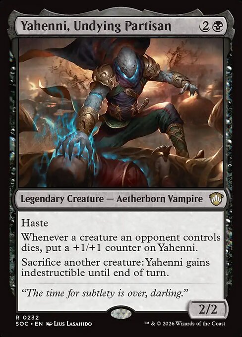 Yahenni, Undying Partisan - Secrets of Strixhaven Commander MTG spoiler
