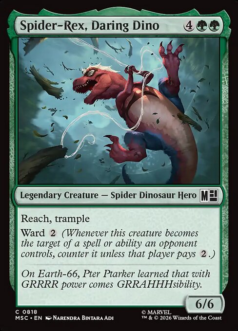 Spider-Rex, Daring Dino - Marvel Super Heroes Commander MTG spoiler