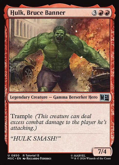 Hulk, Bruce Banner - Marvel Super Heroes Commander MTG spoiler