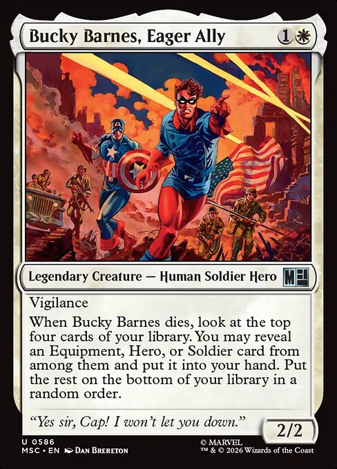 Bucky Barnes, Eager Ally - Marvel Super Heroes Commander MTG spoiler