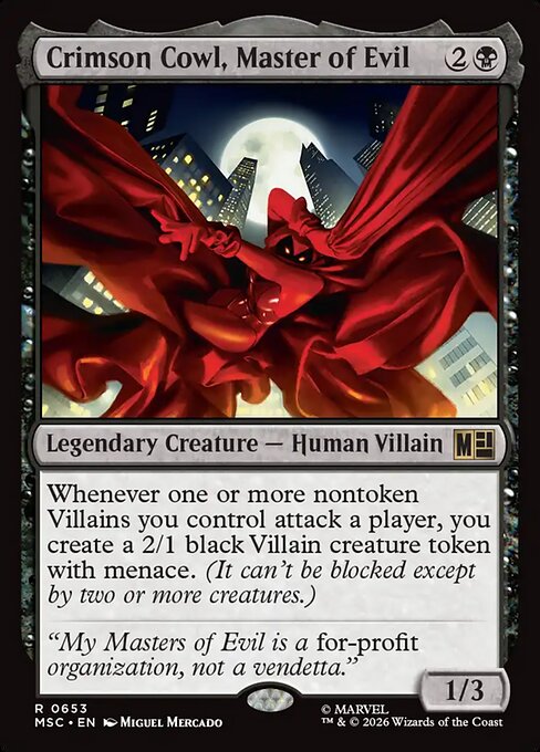 Crimson Cowl, Master of Evil - Marvel Super Heroes Commander MTG spoiler