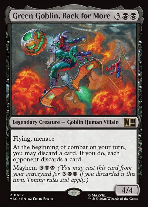 Green Goblin, Back for More - Marvel Super Heroes Commander MTG spoiler