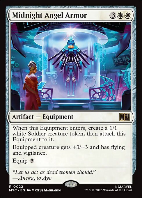 Midnight Angel Armor - Marvel Super Heroes Commander MTG spoiler