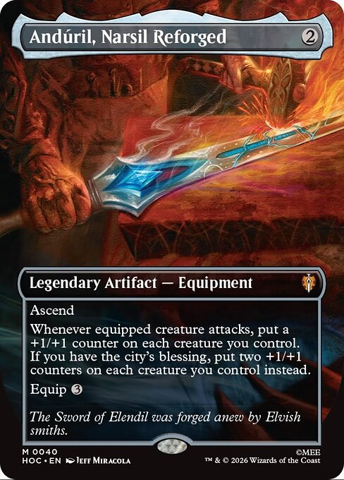 Andúril, Narsil Reforged - The Hobbit Commander MTG spoiler