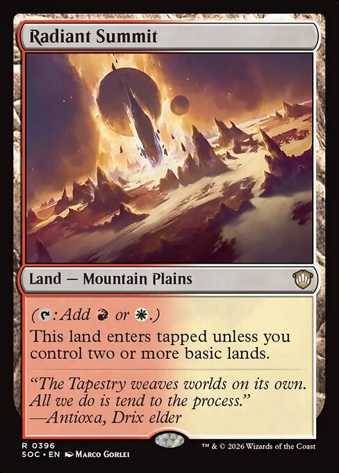 Radiant Summit - Secrets of Strixhaven Commander MTG spoiler