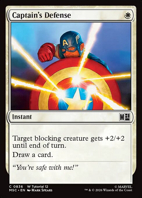 Captain's Defense - Marvel Super Heroes Commander MTG spoiler