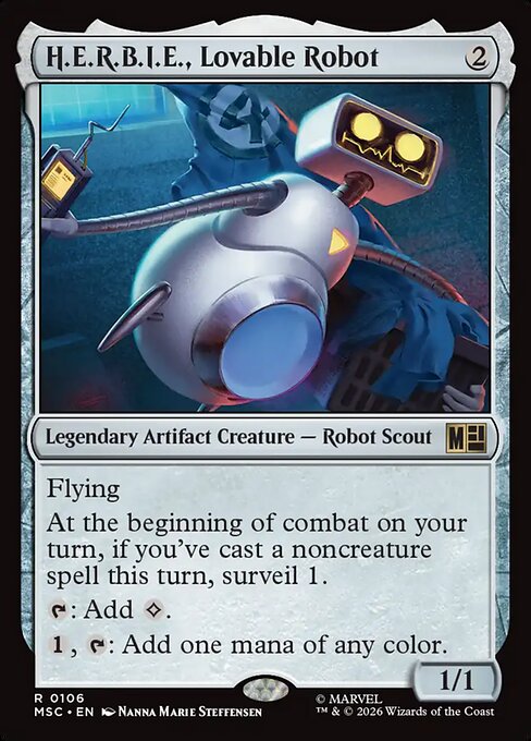 H.E.R.B.I.E., Lovable Robot - Marvel Super Heroes Commander MTG spoiler