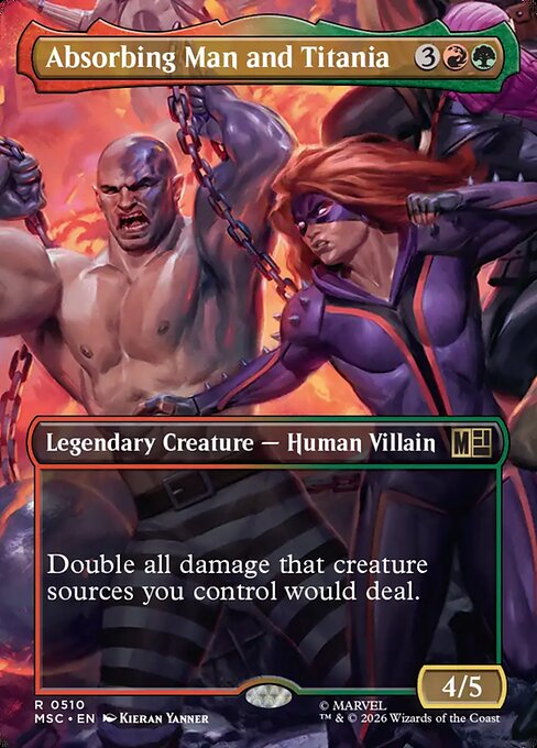 Absorbing Man and Titania - Marvel Super Heroes Commander MTG spoiler