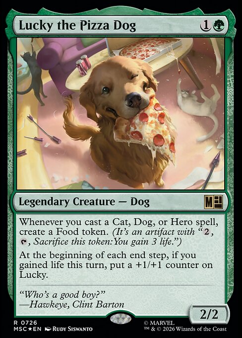 Lucky the Pizza Dog - Marvel Super Heroes Commander MTG spoiler