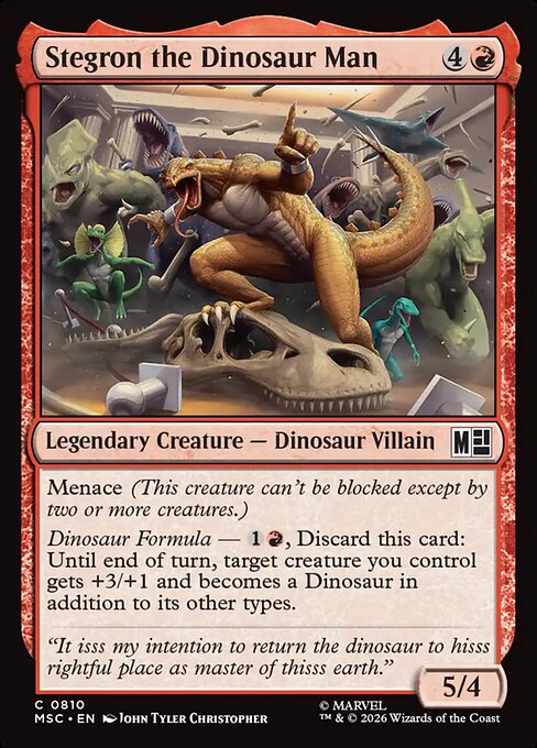 Stegron the Dinosaur Man - Marvel Super Heroes Commander MTG spoiler