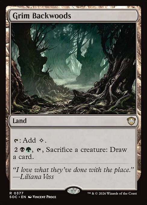 Grim Backwoods - Secrets of Strixhaven Commander MTG spoiler