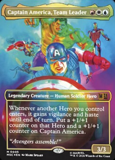 Captain America, Team Leader - Marvel Super Heroes Commander MTG spoiler