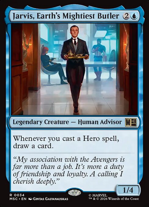 Jarvis, Earth's Mightiest Butler - Marvel Super Heroes Commander MTG spoiler