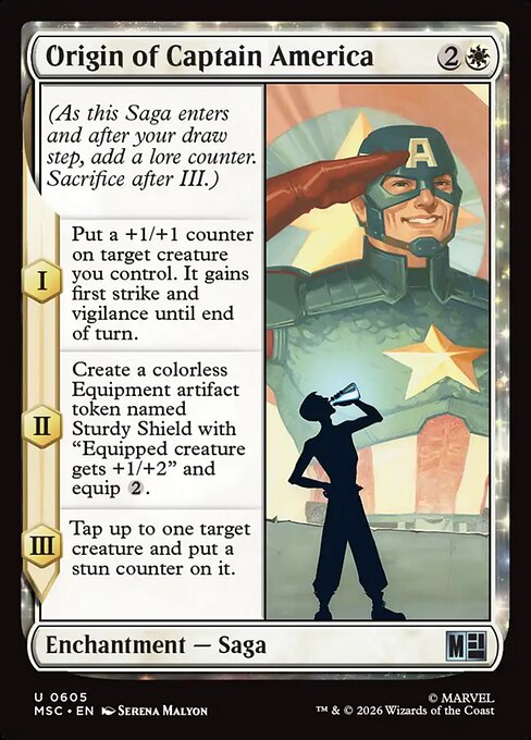 Origin of Captain America - Marvel Super Heroes Commander MTG spoiler