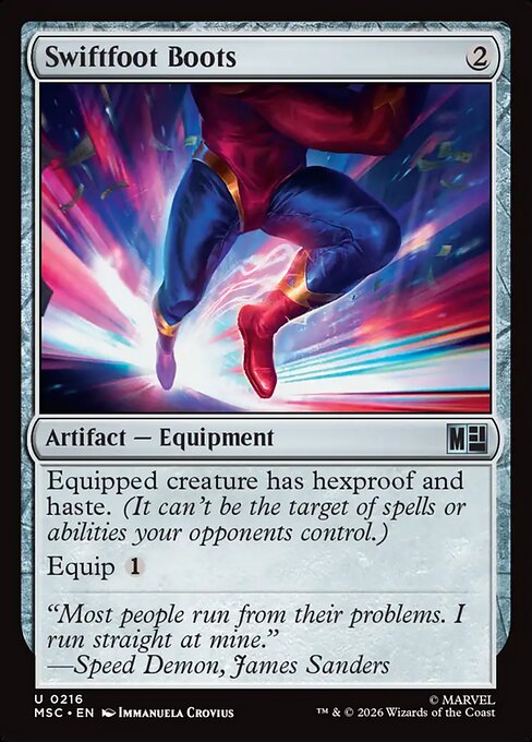 Swiftfoot Boots - Marvel Super Heroes Commander MTG spoiler