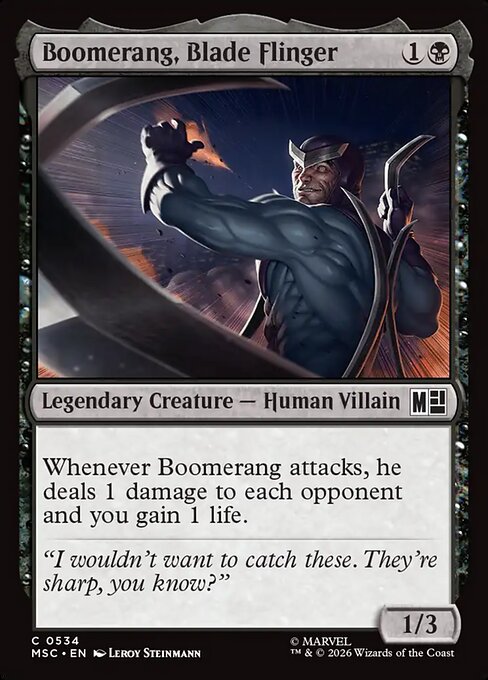 Boomerang, Blade Flinger - Marvel Super Heroes Commander MTG spoiler