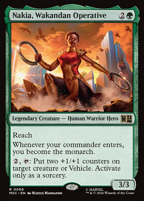 Nakia, Wakandan Operative - Marvel Super Heroes Commander MTG spoiler