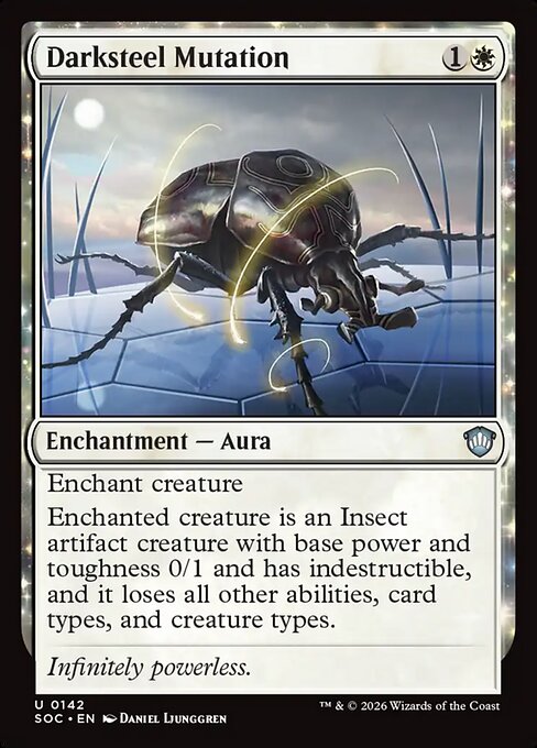 Darksteel Mutation - Secrets of Strixhaven Commander MTG spoiler