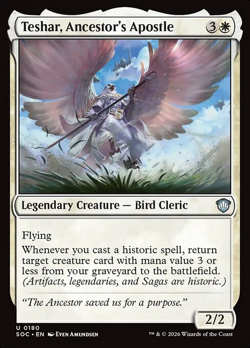 Teshar, Ancestor's Apostle - Secrets of Strixhaven Commander MTG spoiler