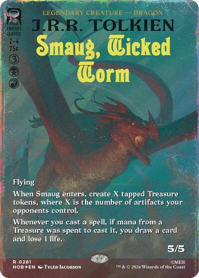 Smaug, Wicked Worm (Borderless) (Surge Foil)