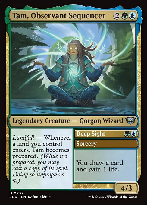 Tam, Observant Sequencer // Deep Sight - Secrets of Strixhaven MTG spoiler