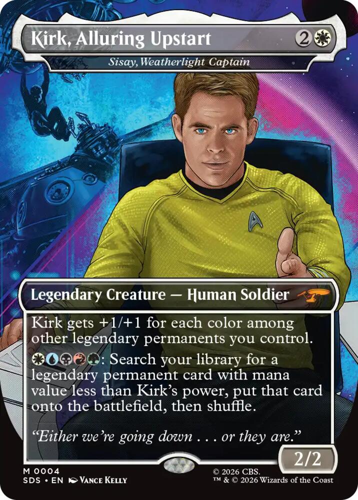 Kirk, Alluring Upstart - Sisay, Weatherlight Captain (Borderless)