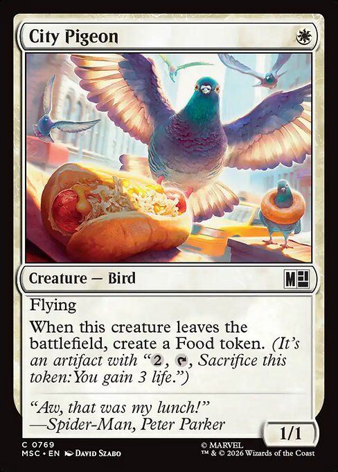 City Pigeon - Marvel Super Heroes Commander MTG spoiler