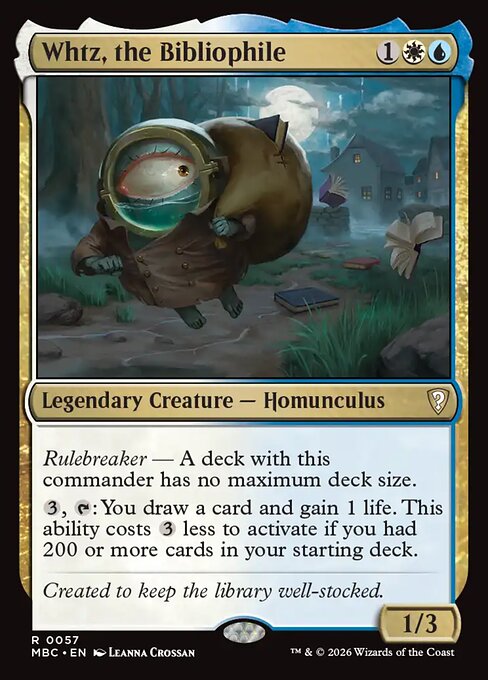 Whtz, the Bibliophile - Mystery Booster: Commander Edition MTG spoiler