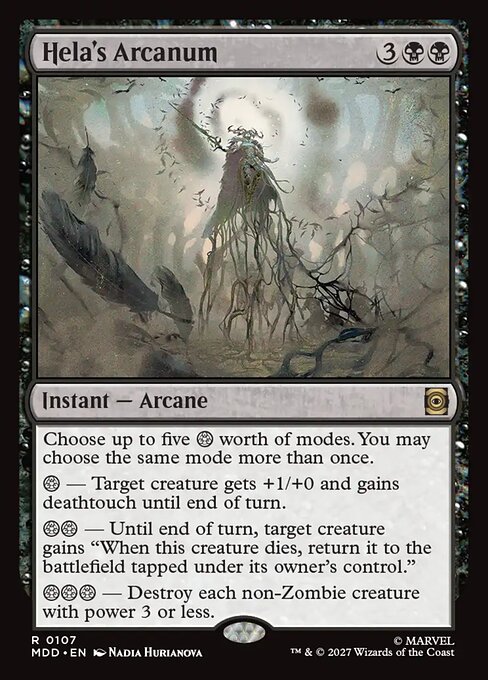 Hela's Arcanum - Marvel: Darkhold Destiny MTG spoiler