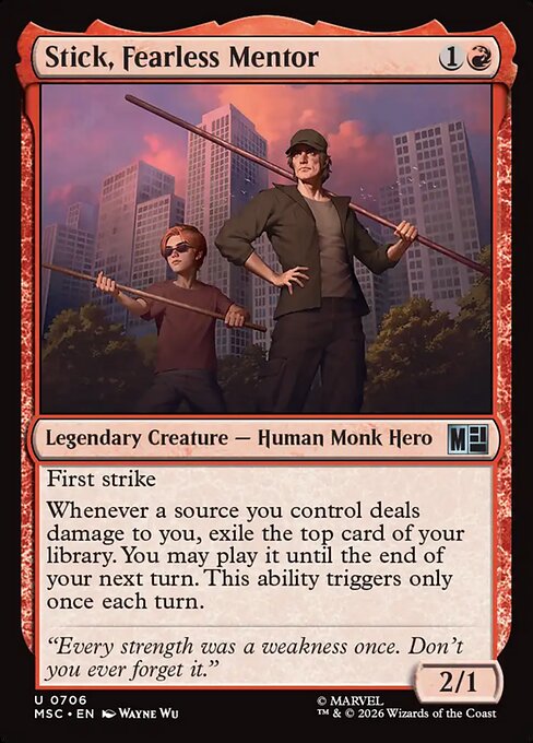 Stick, Fearless Mentor - Marvel Super Heroes Commander MTG spoiler