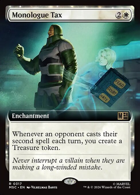 Monologue Tax - Marvel Super Heroes Commander MTG spoiler