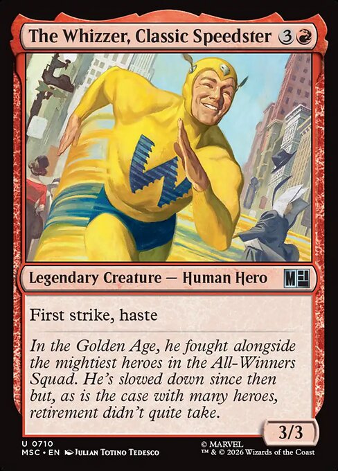 The Whizzer, Classic Speedster - Marvel Super Heroes Commander MTG spoiler