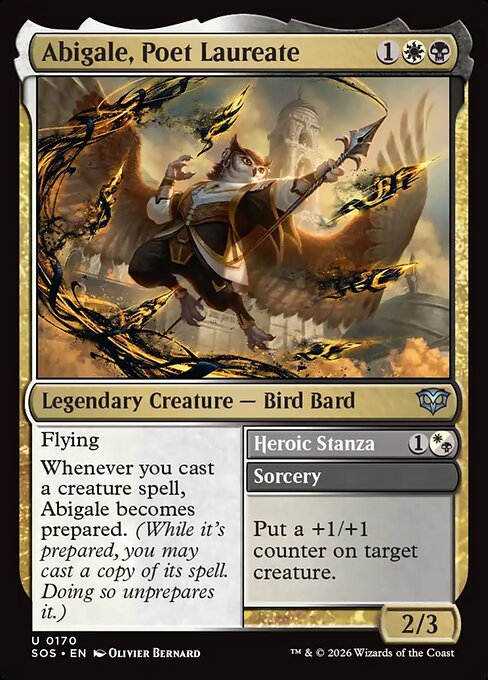 Abigale, Poet Laureate // Heroic Stanza - Secrets of Strixhaven MTG spoiler