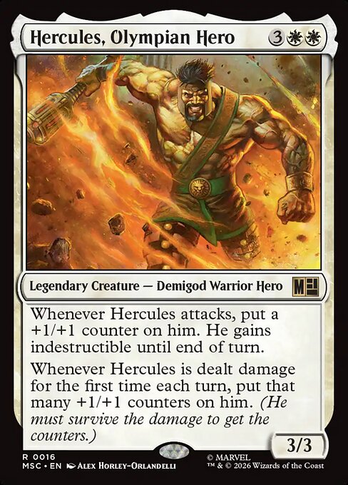 Hercules, Olympian Hero - Marvel Super Heroes Commander MTG spoiler