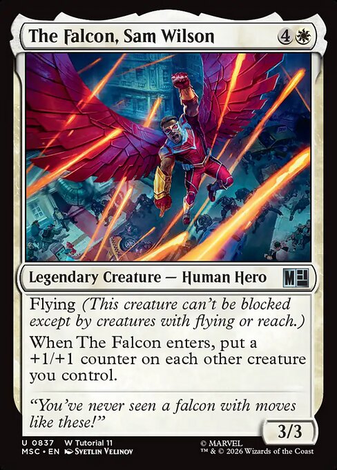The Falcon, Sam Wilson - Marvel Super Heroes Commander MTG spoiler